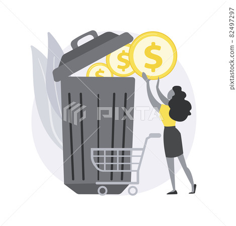 Overspending abstract concept vector illustration. Overspending abstract concept vector illustration. 82497297