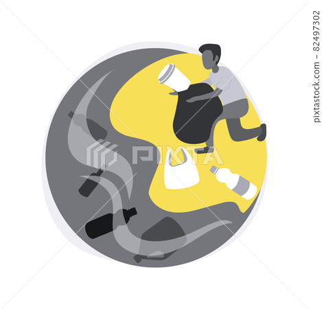 Coastal pollution abstract concept vector illustration. 82497302