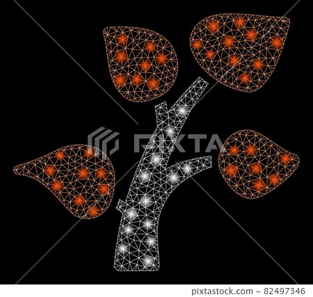 Flare Mesh Wire Frame Plant Tree with Flare Spots Flare Mesh Wire Frame Plant Tree with Flare Spots 82497346