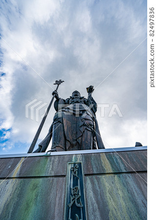 [No. 66 Fudasho] Unbeji Temple Bishamonten Statue [88 places in Shikoku] 82497836