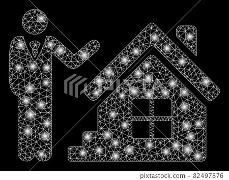 Flare Mesh Wire Frame Realty Agent with Flare Spots Flare Mesh Wire Frame Realty Agent with Flare Spots 82497876