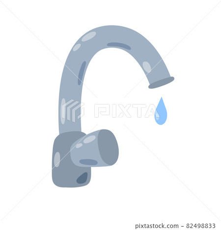 Water tap with falling drop of water. - Stock Illustration [82498833 ...