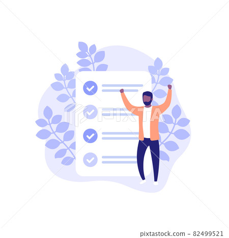 completed tasks, to do list vector illustration 82499521