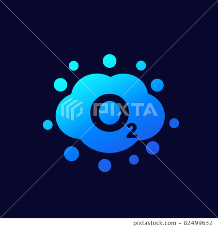 oxygen gas cloud vector icon 82499632