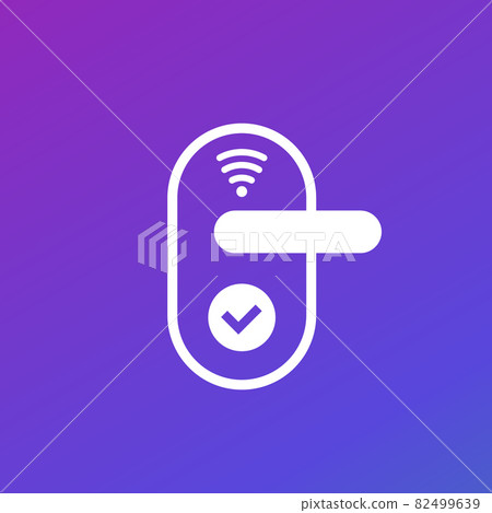 smart door lock icon, vector 82499639