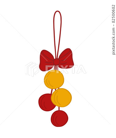 Christmas tree decor elements hand drawn in simple cartoon doodle style vector illustration for winter holidays seasonal greeting cards, invitations, banners, decor, stickers 82500682