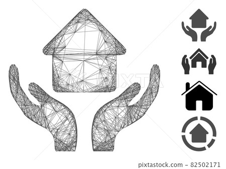 Linear Home Care Hands Vector Mesh Linear Home Care Hands Vector Mesh 82502171