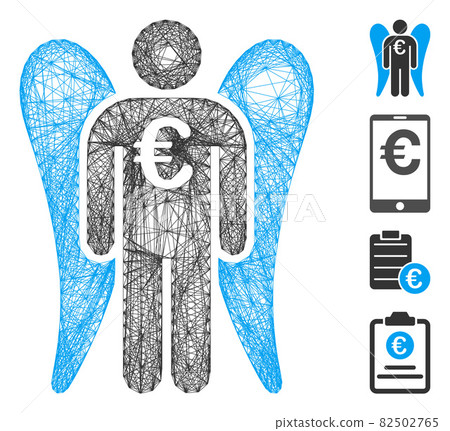 Linear Euro Angel Investor Vector Mesh Linear Euro Angel Investor Vector Mesh 82502765