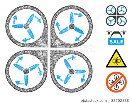 Net Copter Screws Rotation Vector Mesh - Stock Illustration [82502888 ...