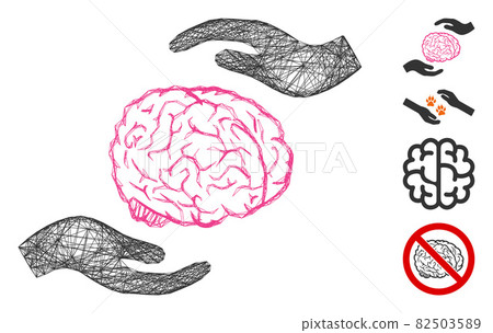 Net Brain Care Hands Vector Mesh 82503589
