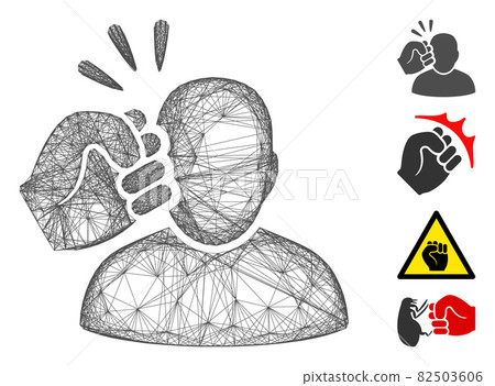 Linear Crime Violation Fist Strike Vector Mesh 82503606