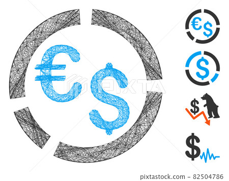 Linear Currency Diagram Vector Mesh 82504786