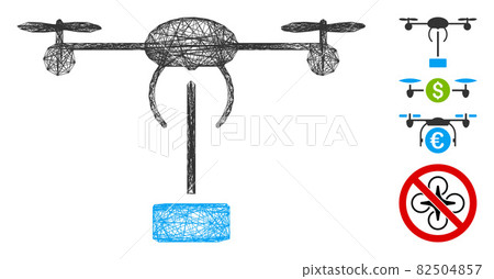 Hatched Copter Shipment Vector Mesh 82504857