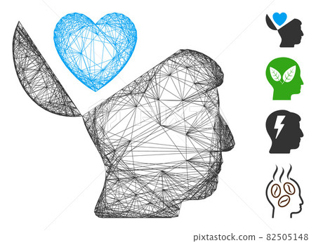 Network Open Mind Love Heart Vector Mesh Network Open Mind Love Heart Vector Mesh 82505148