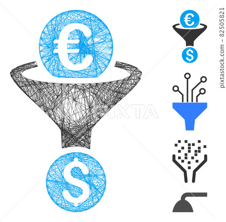 Net Euro Dollar Conversion Funnel Vector Mesh Net Euro Dollar Conversion Funnel Vector Mesh 82505821