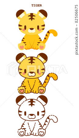 可愛的小老虎矢量圖 82506675