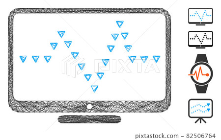 Net Monitor Dotted Pulse Vector Mesh 82506764