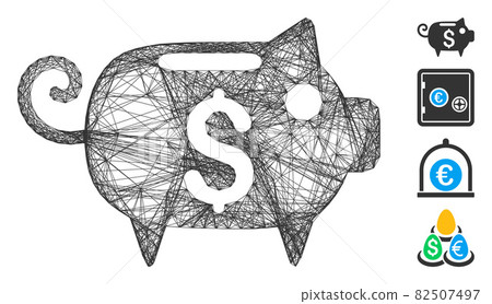 Network Piggy Bank Vector Mesh 82507497