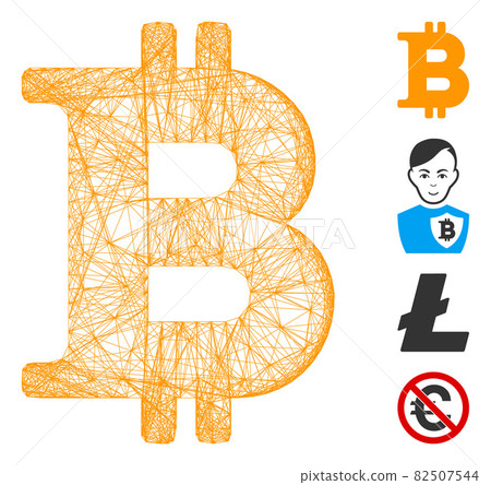 Linear Bitcoin Symbol Vector Mesh - Stock Illustration [82507544] - PIXTA