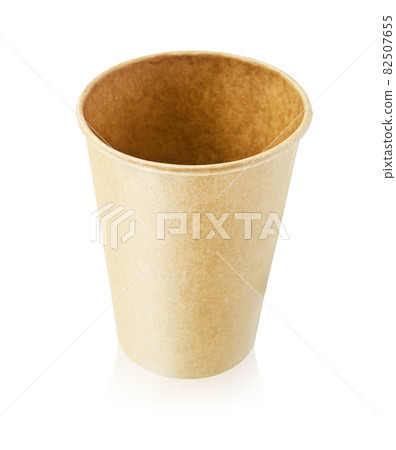 Disposable paper drink glass isolated on white background. Disposable paper drink glass isolated on white background. 82507655
