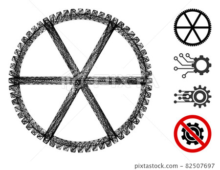 Hatched Clock Gear Vector Mesh Hatched Clock Gear Vector Mesh 82507697