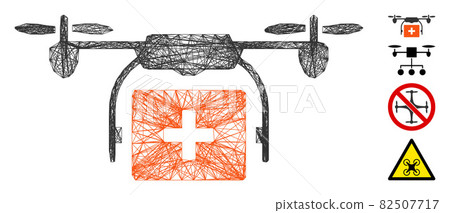 Linear Medical Drone Shipment Vector Mesh Linear Medical Drone Shipment Vector Mesh 82507717