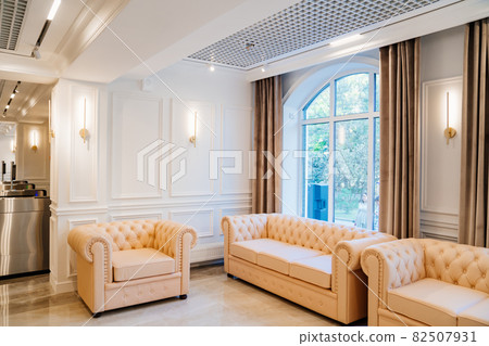 hall, a place to wait. white leather sofas for home and office.  hall, a place to wait. white leather sofas for home and office.  82507931