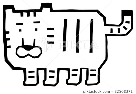 剪紙老虎簡約單色 剪紙老虎簡約單色 82508371