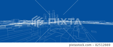 Vector 3d urban landscape. Buildings and roads Vector 3d urban landscape. Buildings and roads 82512669