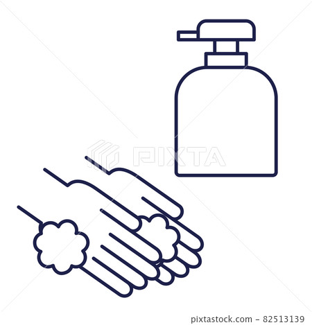 用肥皂洗手的插圖 82513139