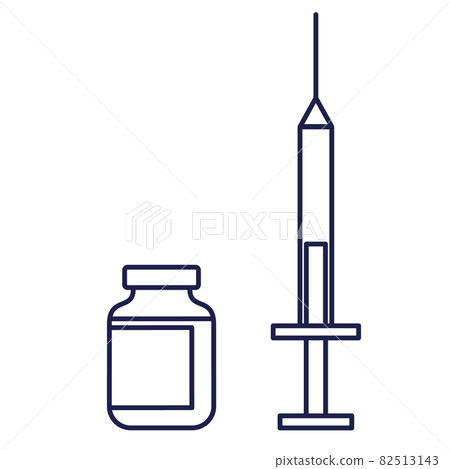 注射器和疫苗插圖 注射器和疫苗插圖 82513143