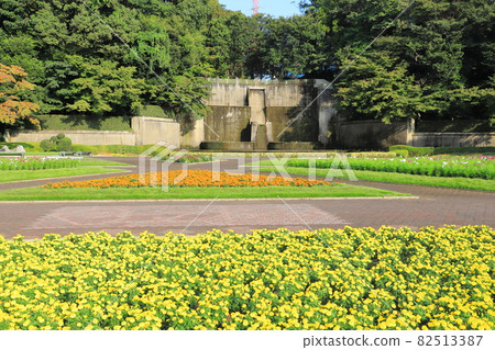 Kawaguchi City Green Center Flowerbed Square Waterfall and Large Fountain 82513387