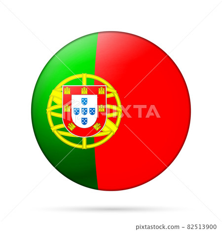 Glass light ball with flag of Portugal. Round sphere, template icon. Portuguese national symbol. Glossy realistic ball, 3D abstract vector illustration highlighted on a white background. Big bubble Glass light ball with flag of Portugal. Round sphere, template icon. Portuguese national symbol. Glossy realistic ball, 3D abstract vector illustration highlighted on a white background. Big bubble 82513900