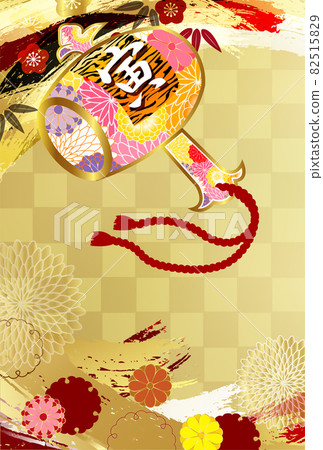 Tiger New Year's card Japanese pattern background Tiger New Year's card Japanese pattern background 82515829
