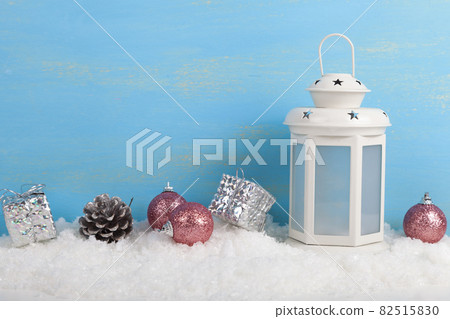 Christmas decor with lantern and decorations Christmas decor with lantern and decorations 82515830