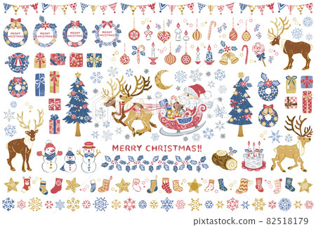 聖誕聖誕老人圖標插圖集 聖誕聖誕老人圖標插圖集 82518179