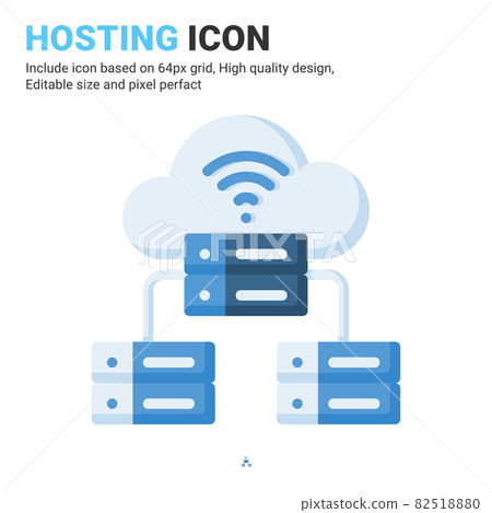 Hosting icon vector with flat color style... - Stock Illustration ...