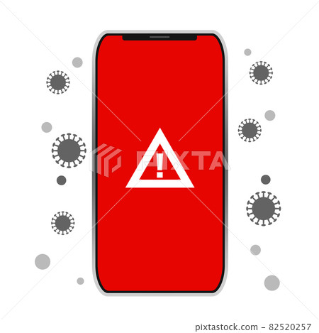 Smartphone screen that notifies you of viruses Smartphone screen that notifies you of viruses 82520257