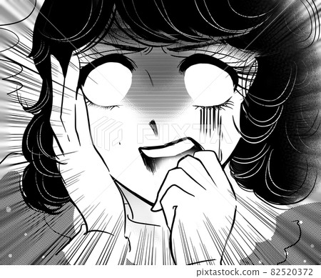 70's shojo manga The face of a beautiful woman who becomes white with anger 82520372