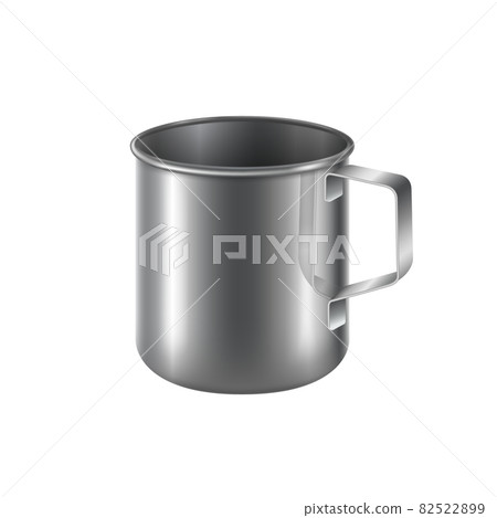 Stainless steel cup mug isolated on white background. Realistic EPS file. 82522899