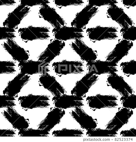 Vector Brush Seamless Pattern Grange Minimalist Geometric Design in Black Color. Modern Grung Collage Background for kids fabric and textile Vector Brush Seamless Pattern Grange Minimalist Geometric Design in Black Color. Modern Grung Collage Background for kids fabric and textile 82523374