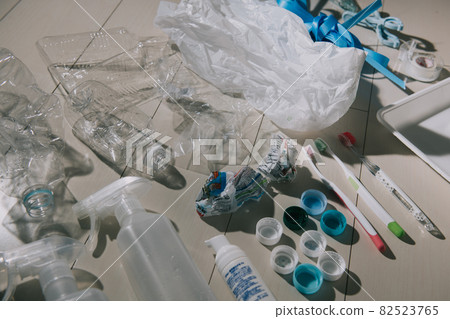 Image of plastic waste, SDGs, and disposable containers Image of plastic waste, SDGs, and disposable containers 82523765