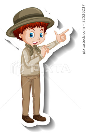 A sticker template of boy cartoon character A sticker template of boy cartoon character 82526237