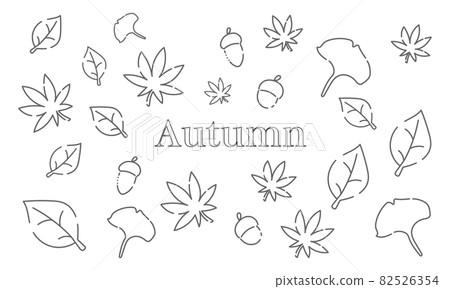 Autumn set (no color) - Stock Illustration [82526354] - PIXTA