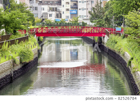 Shinden Bridge, a humanitarian bridge in Koto Ward, Tokyo 82526784