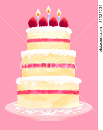 Strawberry decoration cake material with... - Stock Illustration ...