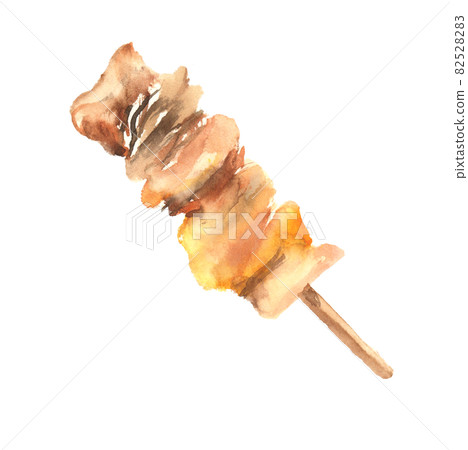 Illustration of beef tendon drawn in watercolor 82528283
