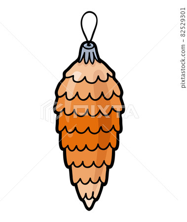 Cartoon vector illustration for children, Christmas tree toy cone Cartoon vector illustration for children, Christmas tree toy cone 82529301