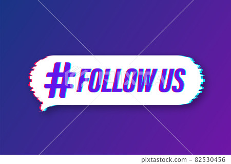 Follow us hashtag thursday throwback symbol. Glitch icon. Vector stock illustration. 82530456