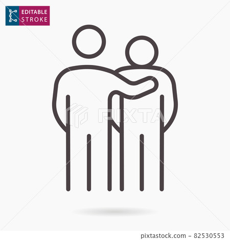 Empathy line icon on white background. Editable stroke. 82530553